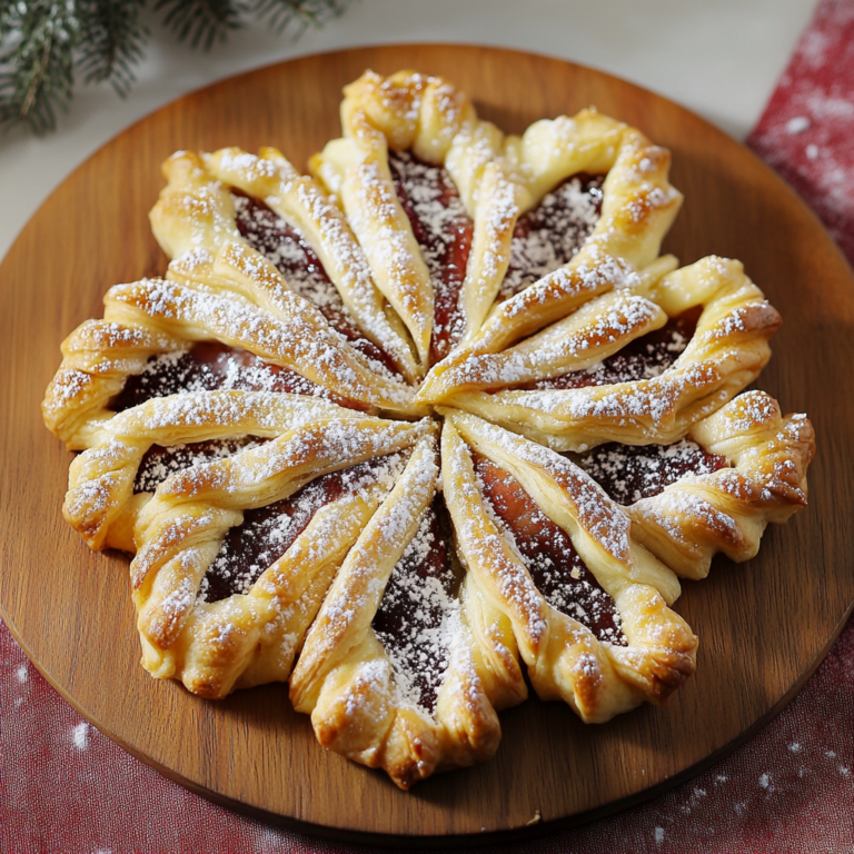 Easy Puff Pastry Snowflake