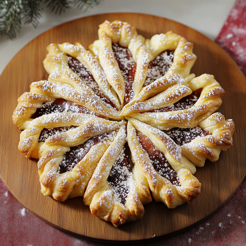 Easy Puff Pastry Snowflake