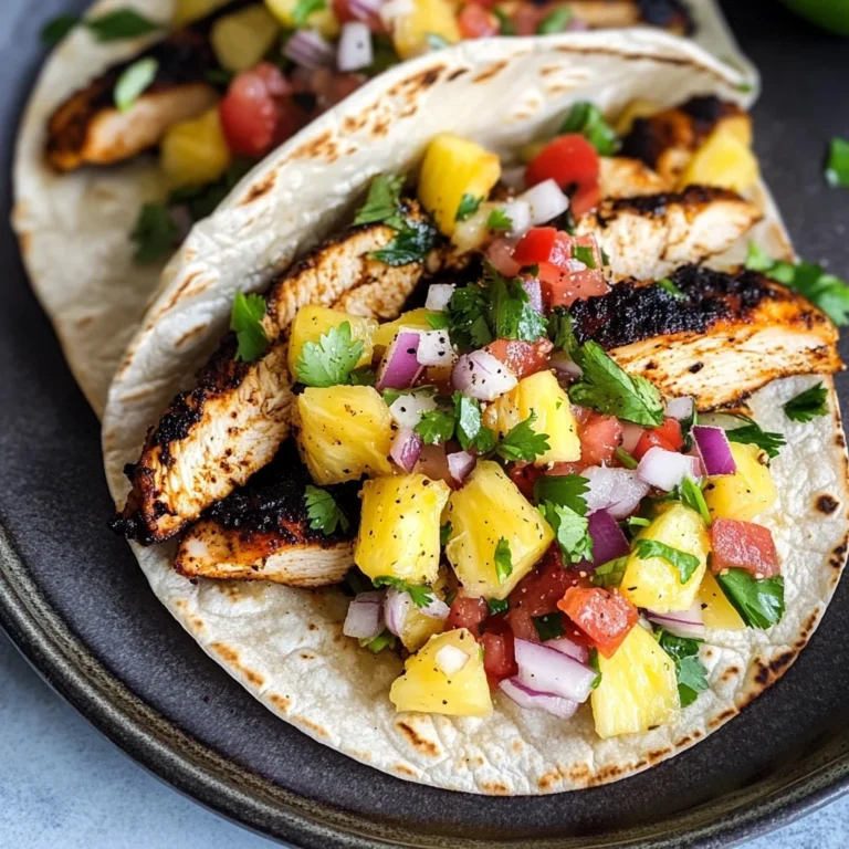 Blackened Chicken Tacos with Pineapple Salsa