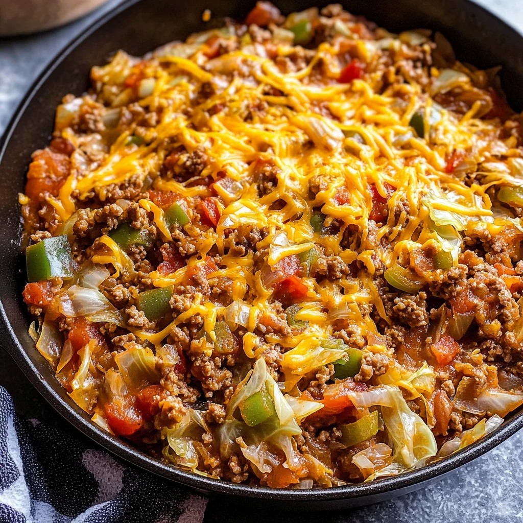 Cabbage Roll Skillet (Easy Keto Ground Beef Dinner Recipe)