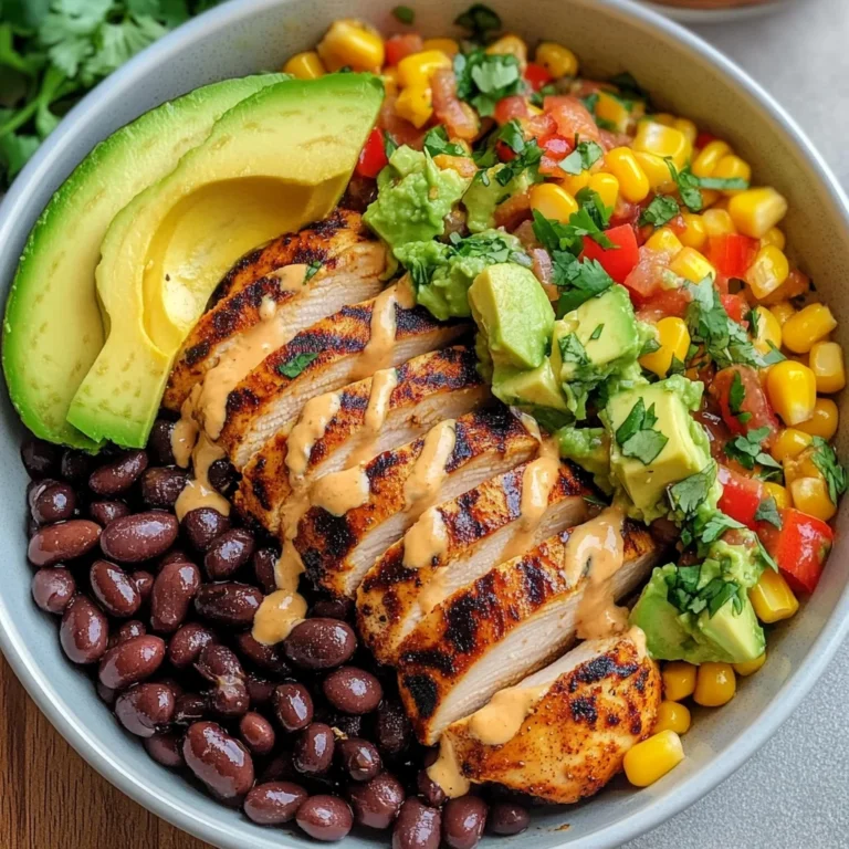 Chipotle Chicken Bowl with Black Beans, Corn, & Creamy Sauce