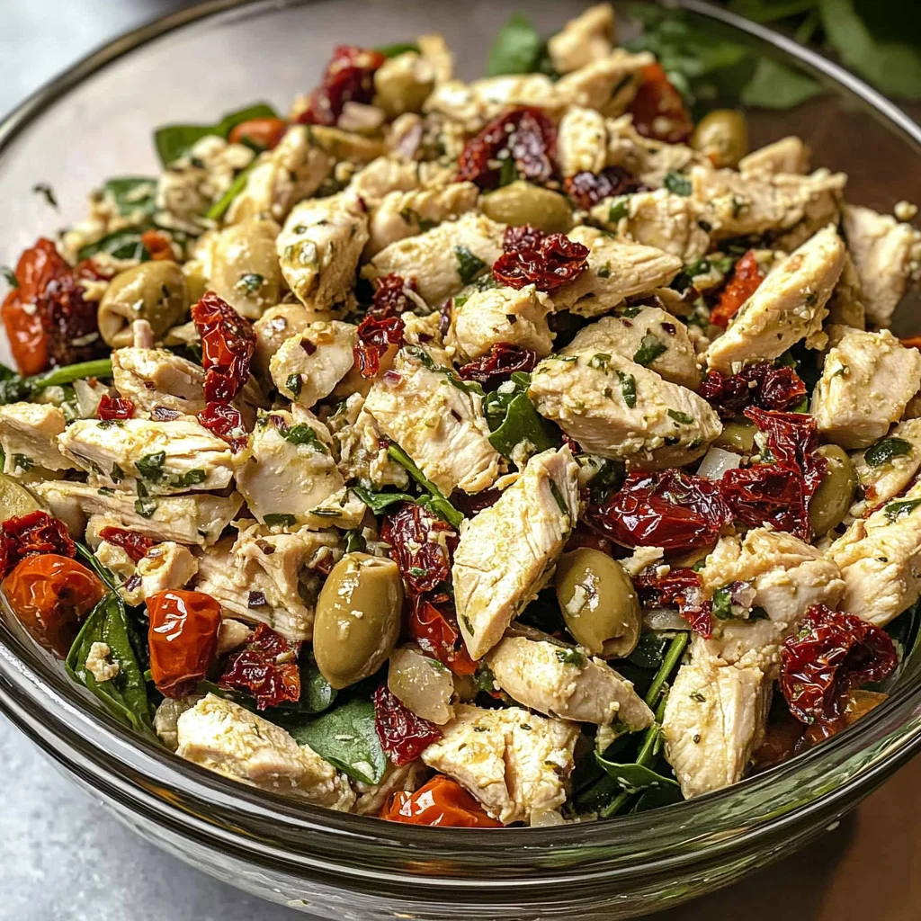 Easy Tuscan Chicken Salad with Sun-Dried Tomatoes