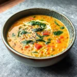 Red lentils and coconut soup