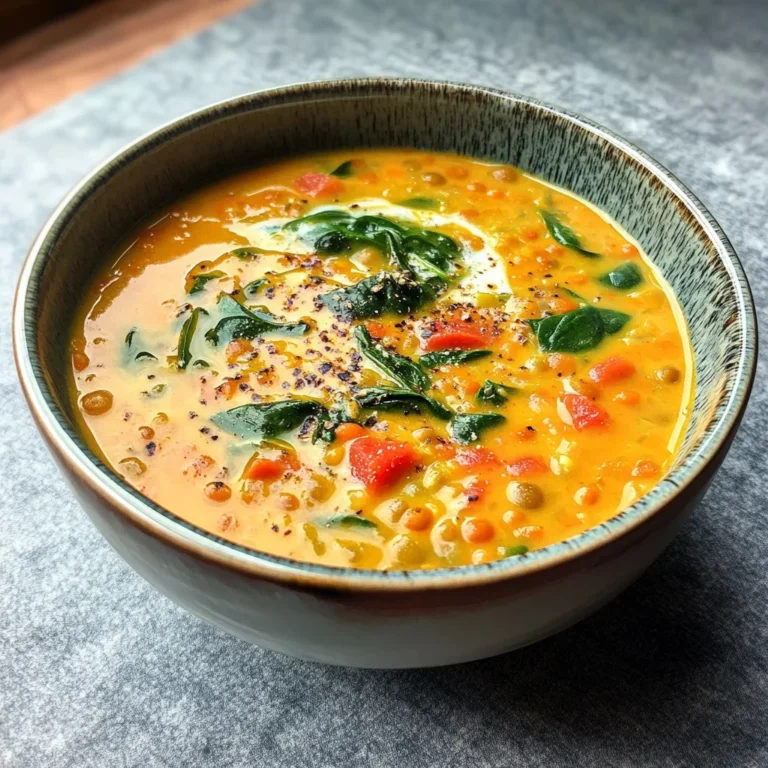 Red lentils and coconut soup