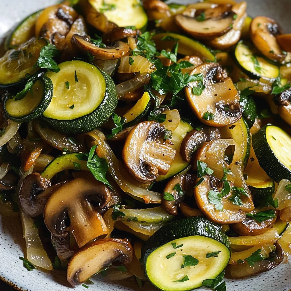 Sauteed Zucchini Mushrooms And Onions