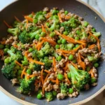 Teriyaki Ground Turkey, Broccoli and Peas