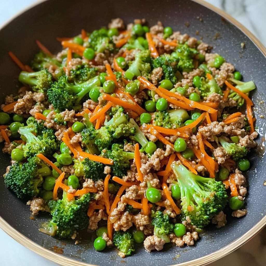Teriyaki Ground Turkey, Broccoli and Peas
