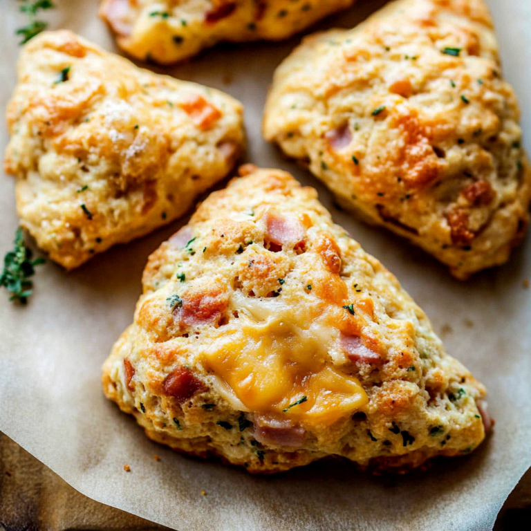 Savory chicken ham & Cheese Scones