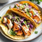 Air Fryer Salmon Tacos with Slaw