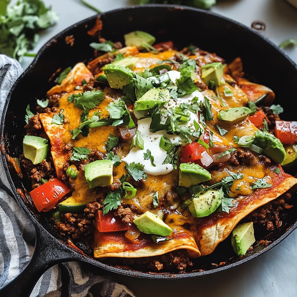 Beef Skillet Enchiladas