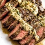 Cast Iron Bavette Steak with Whiskey Garlic Cream Sauce