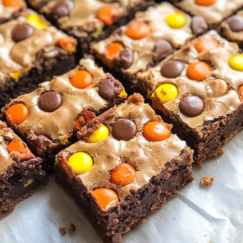 Chewy REESE'S PIECES Peanut Butter Brownies