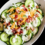Creamy Cucumber Salad with turkey Bacon and Cheese