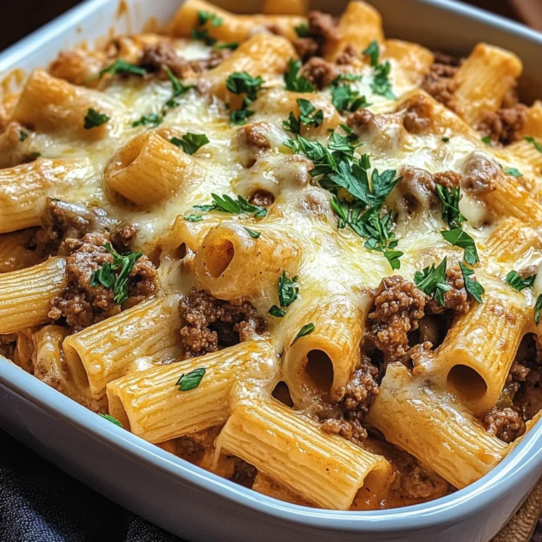 Creamy Parmesan Beef Rigatoni
