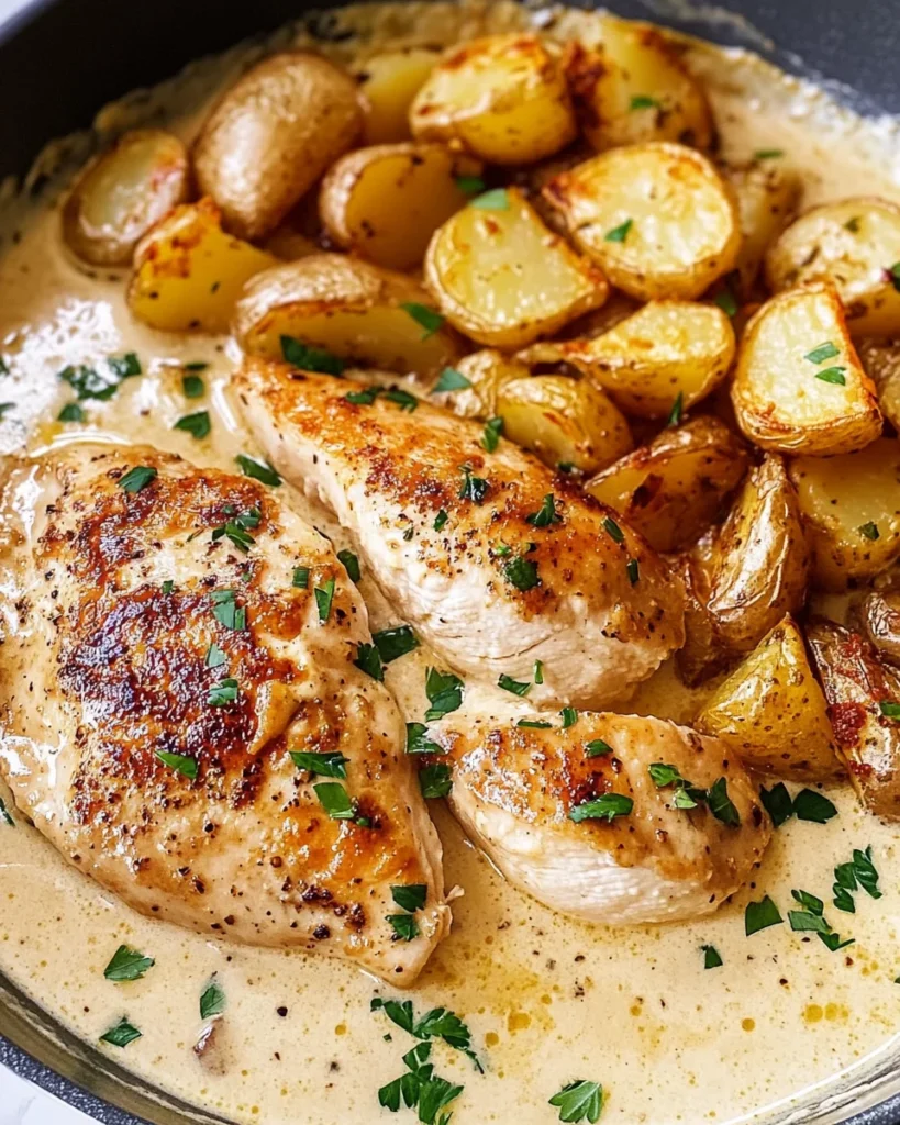 Easy Creamy Dijon Chicken and Potatoes