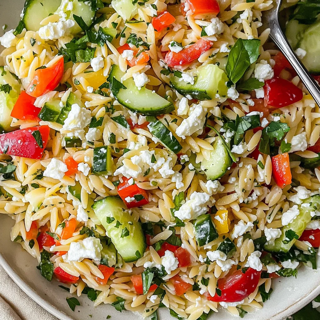 Easy Lemon Orzo Salad with Feta