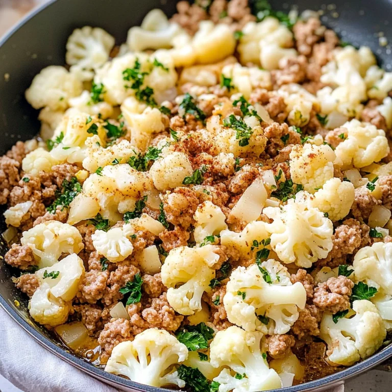Garlic Butter Ground Turkey with Cauliflower Skillet