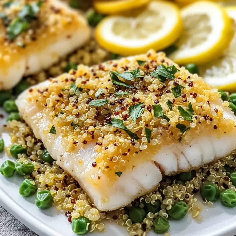 Garlic Lemon Cod with Crispy Quinoa Crust