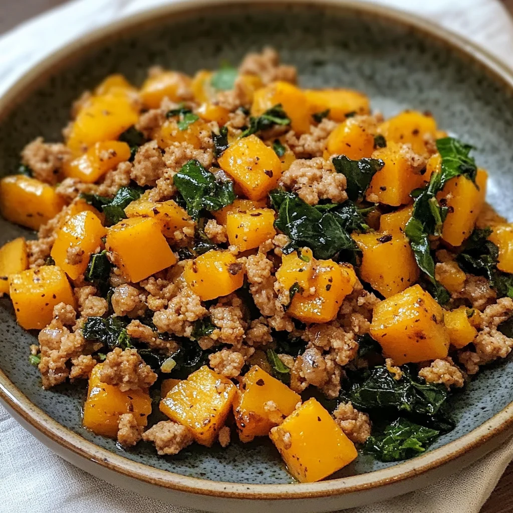 Healthy Roasted Butternut Squash with Ground Turkey