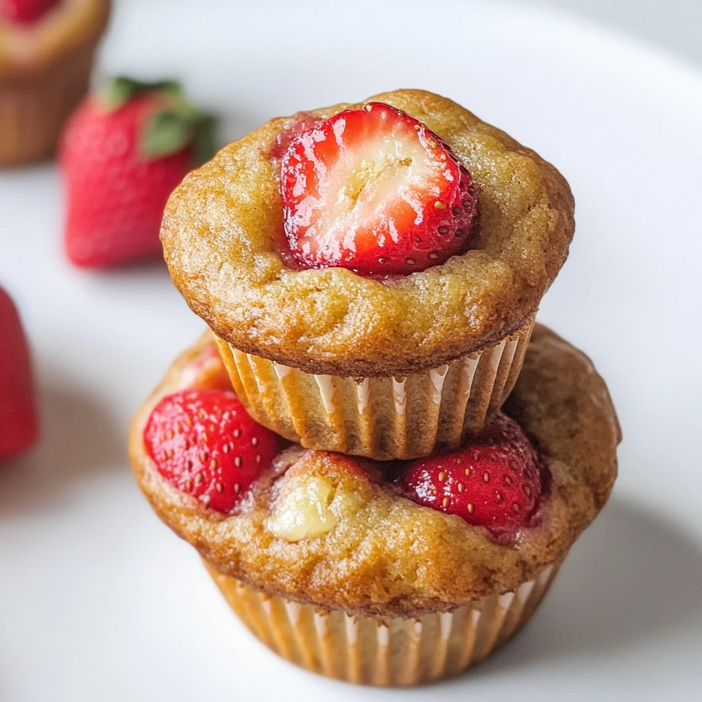 Healthy Strawberry Banana Yogurt Muffins
