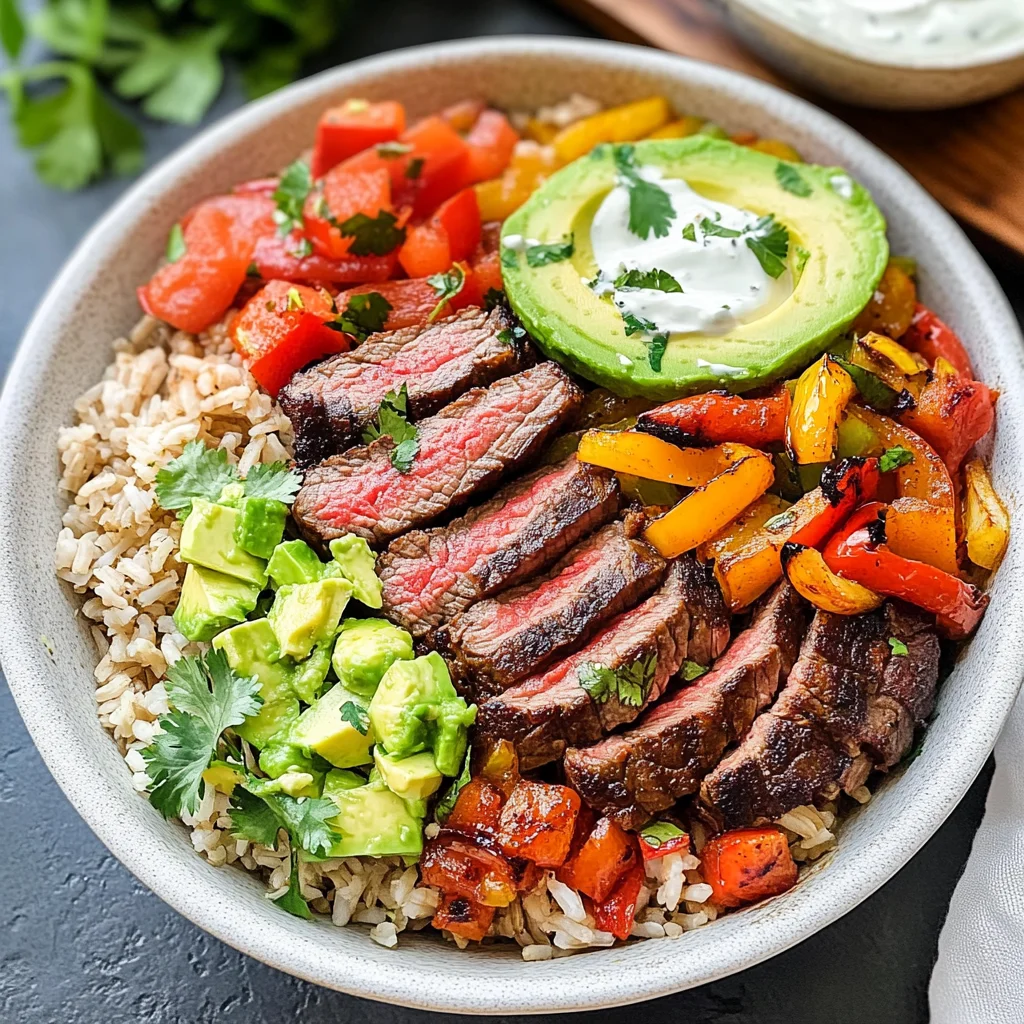 High Protein Steak Fajita Bowl