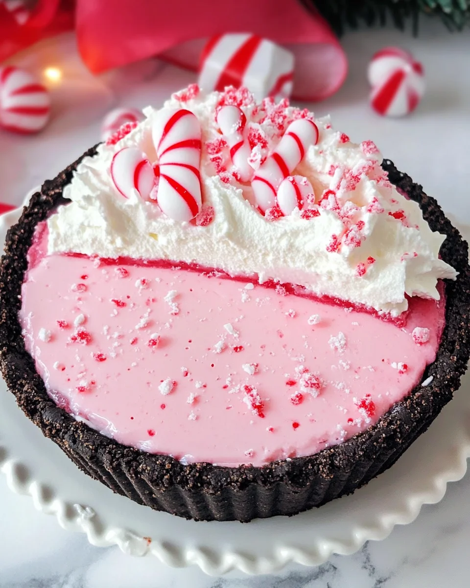 No Bake Christmas Peppermint Pie