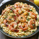One Pan Parmesan Orzo with Shrimp