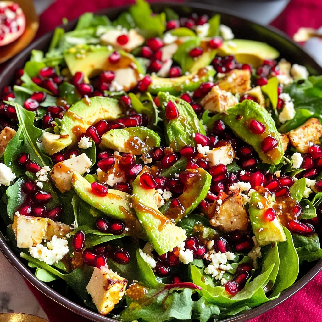 Pomegranate Christmas Salad with Honey Mustard Dressing