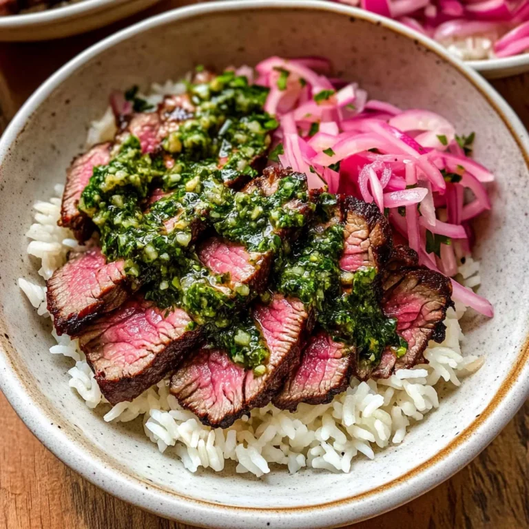 Skirt Steak Rice Bowls with Chimichurri Sauce