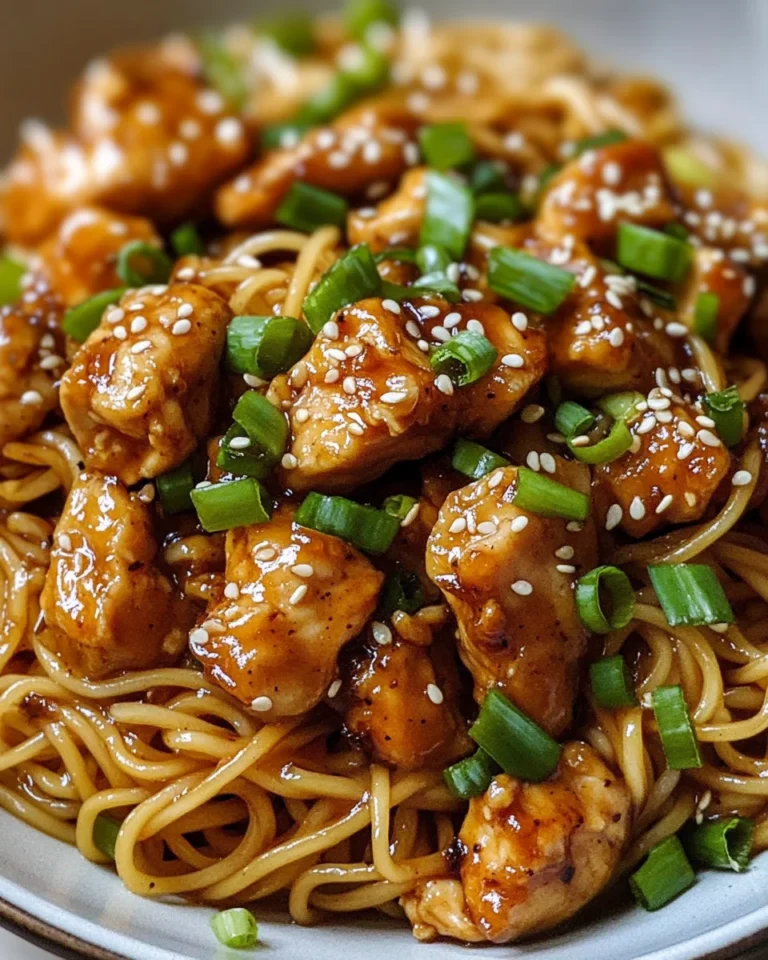 Sticky Garlic Chicken Noodles