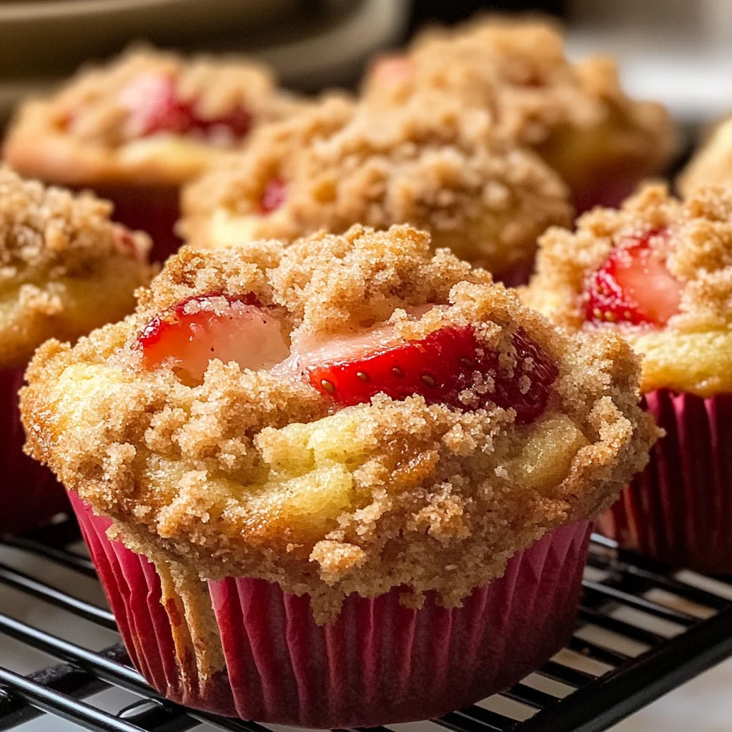 Strawberry Cream Cheese Muffins with Streusel Crumb Topping
