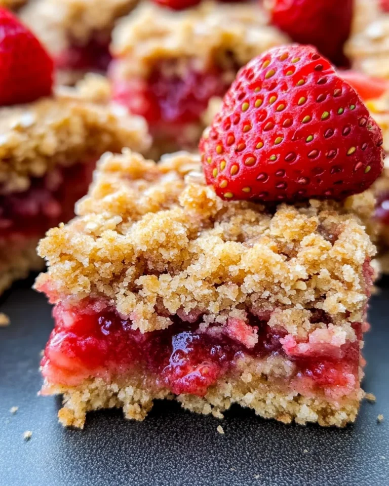 Strawberry Oatmeal Crumble Bars