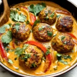 Thai Turkey Meatballs In Coconut Curry Sauce