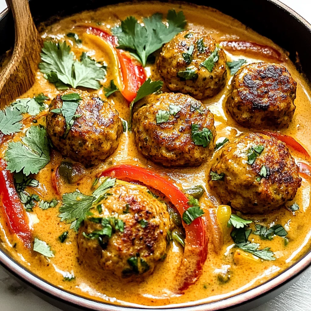 Thai Turkey Meatballs In Coconut Curry Sauce
