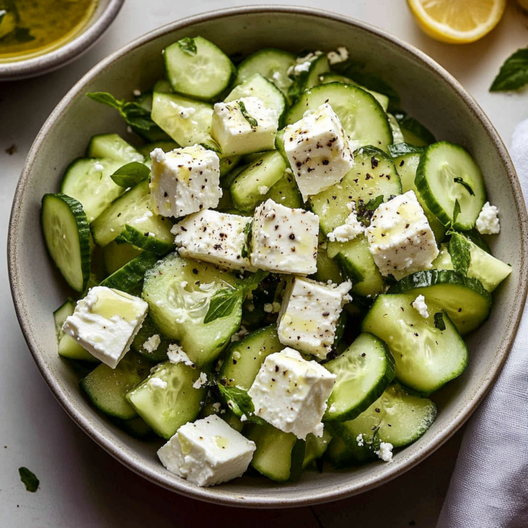 Cucumber Feta Salad with Lemon Greek Vinaigrette