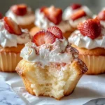Bourbon Strawberry Angel Food Cupcakes