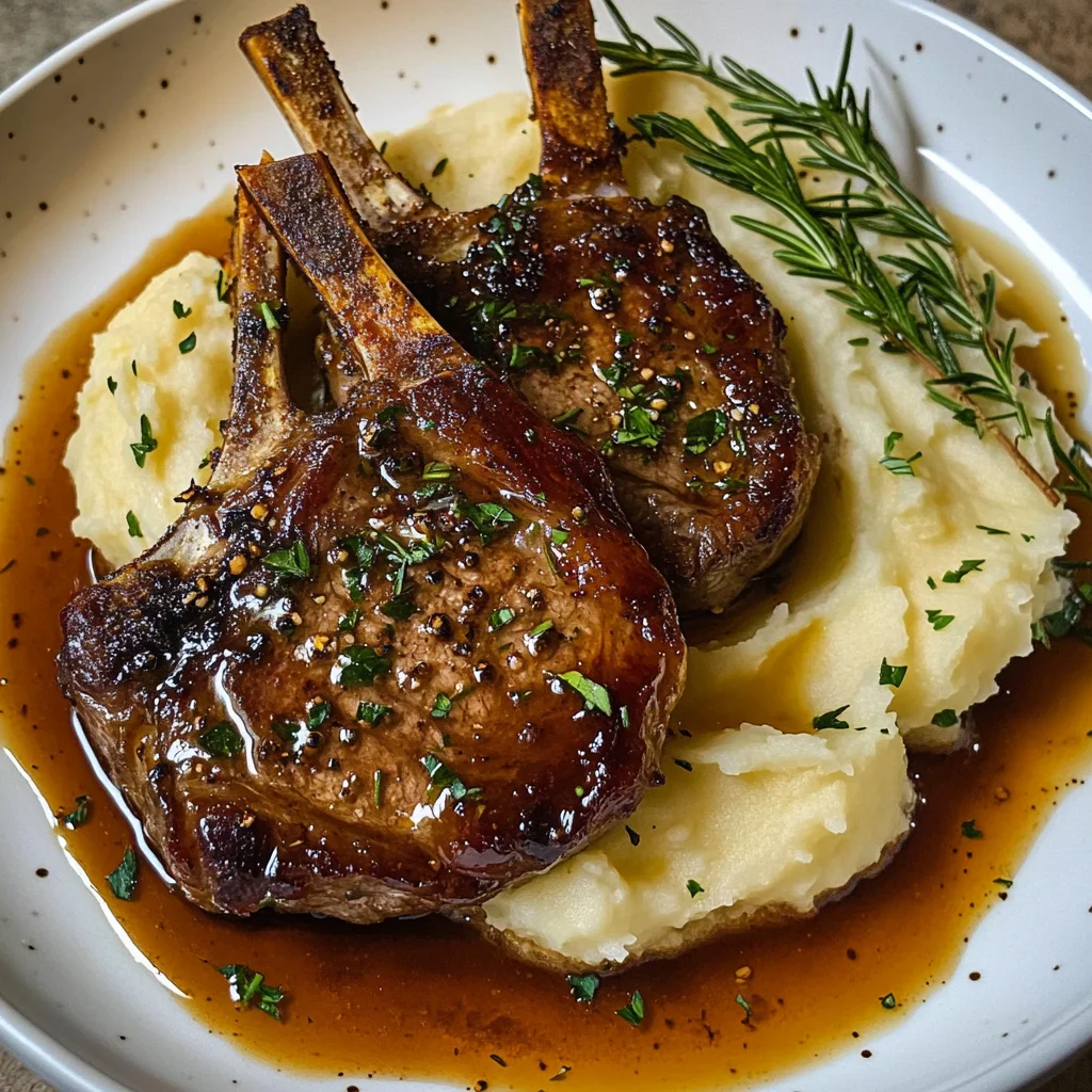 Buttery Garlic Lamb Chops with Smooth Mashed Potatoes
