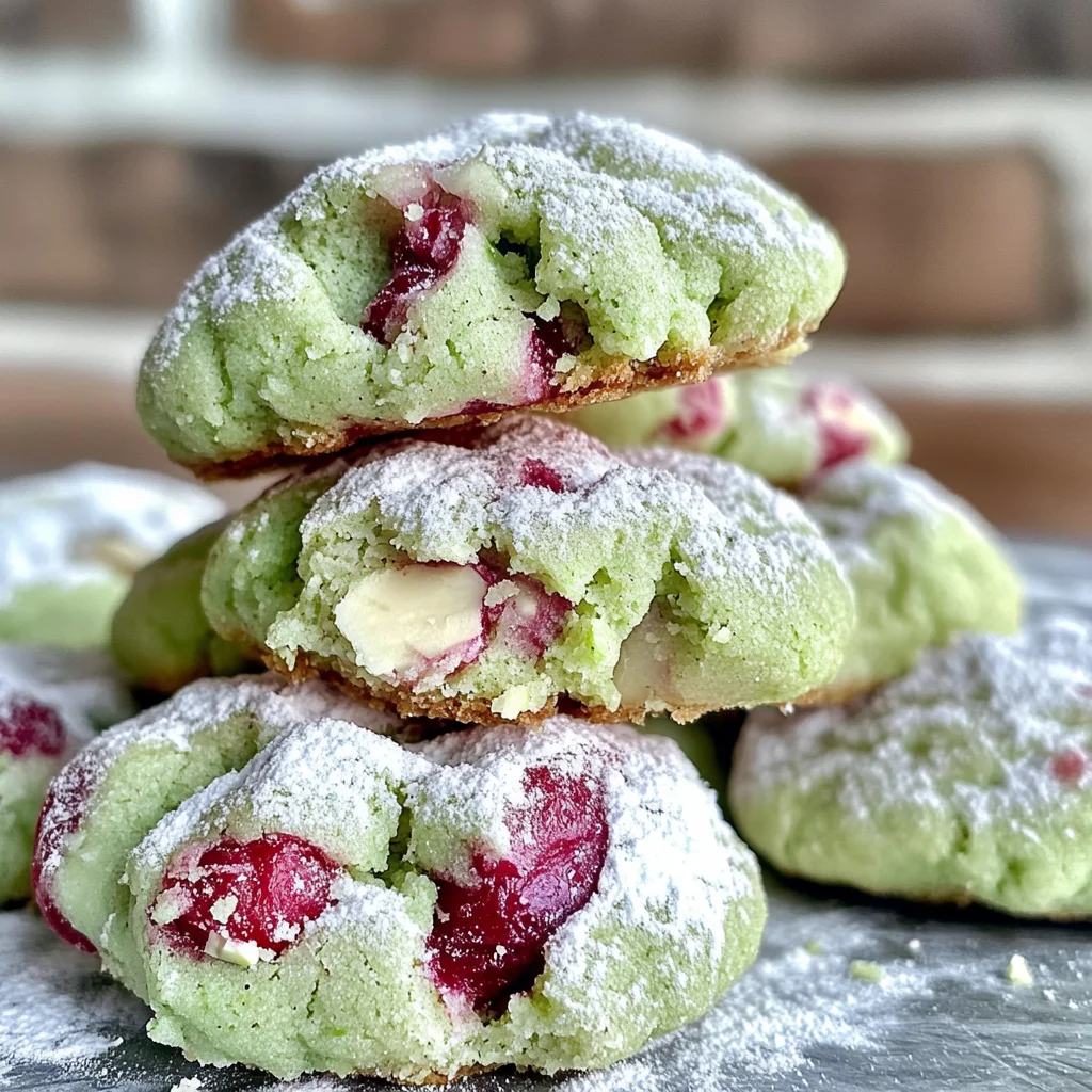 Cherry Pistachio Crinkle Cookies