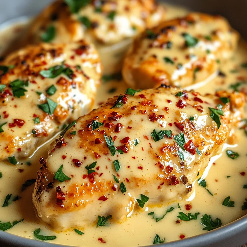 Chicken Fillet in Spicy, Creamy Garlic-Parmesan Sauce