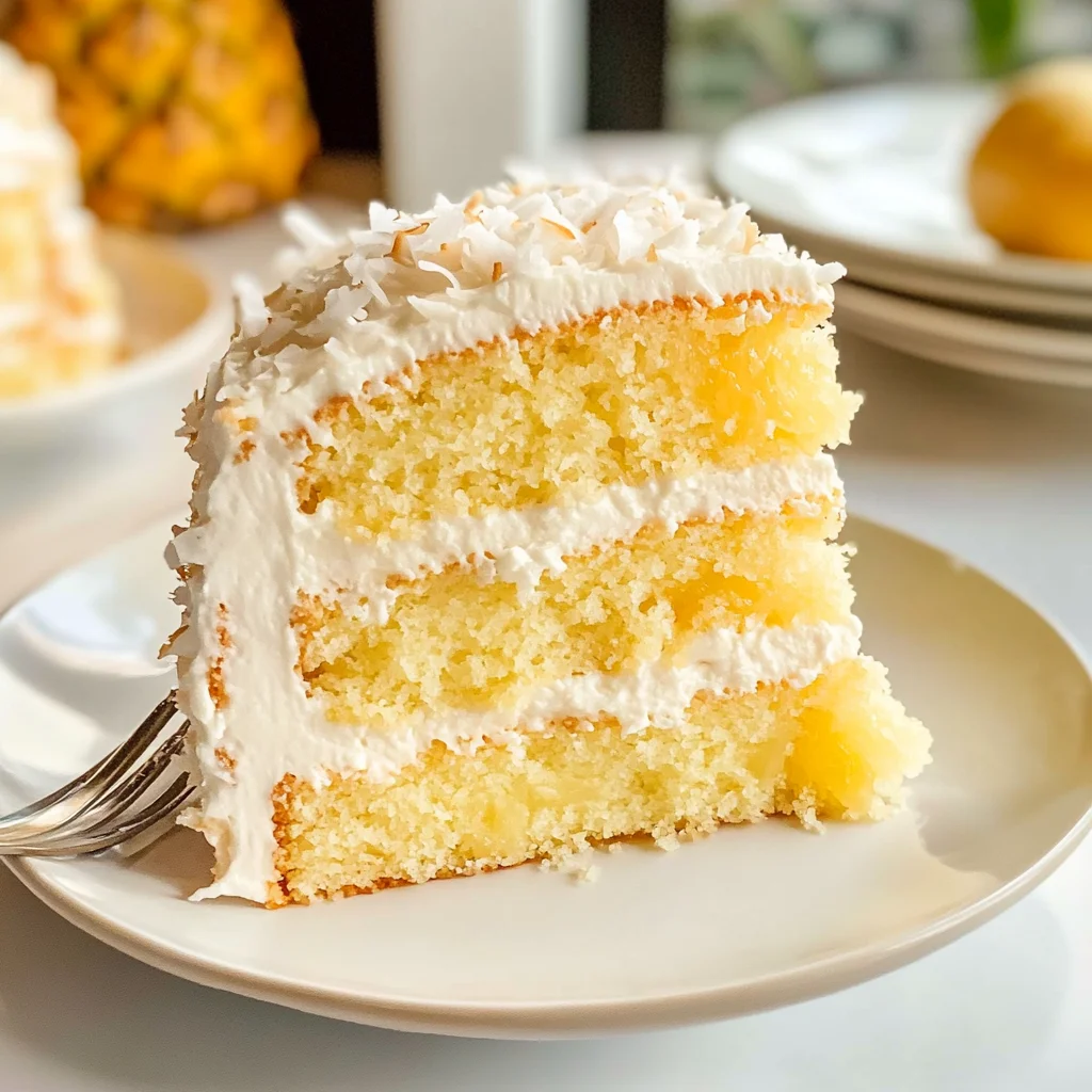 Coconut Cake with Pineapple Filling