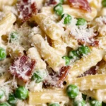 Creamy Pea and Turkey Bacon Pasta Salad