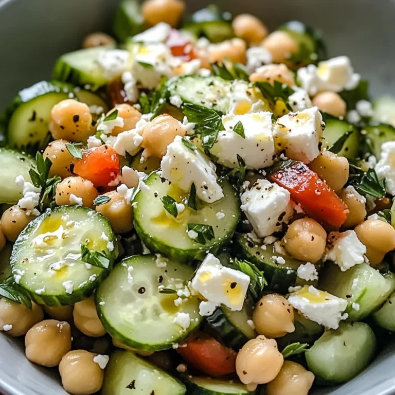 Cucumber Chickpea Feta Lemon