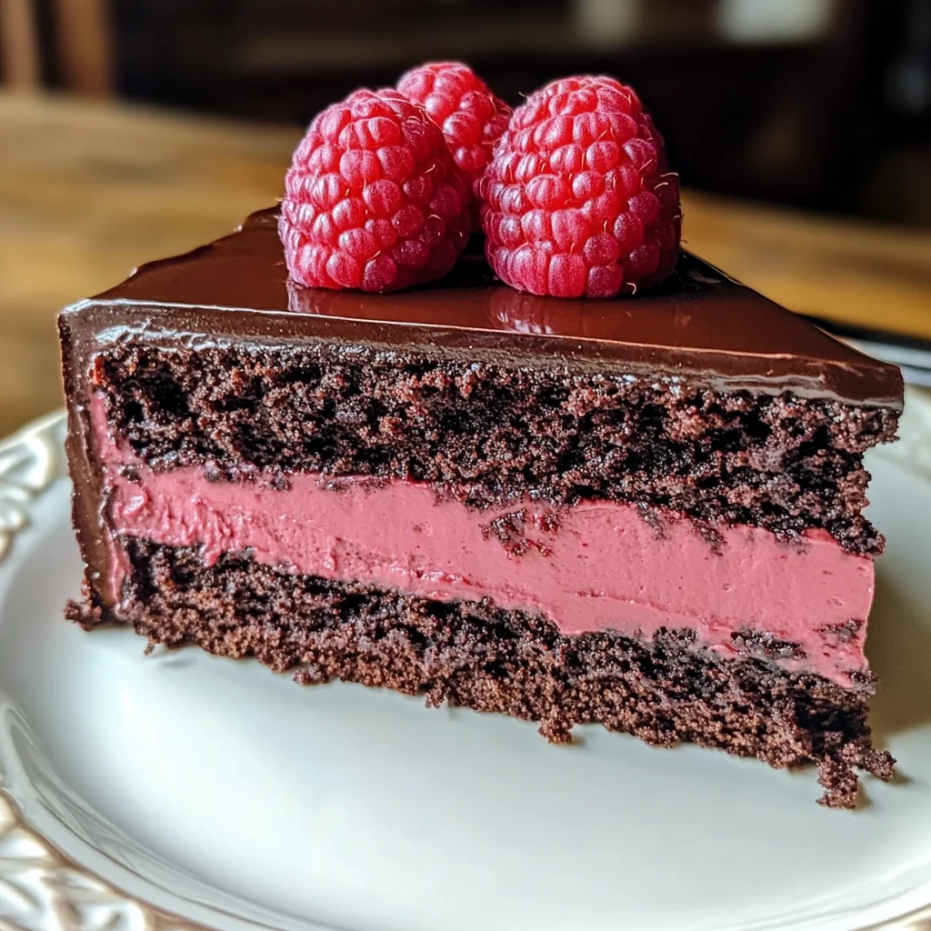 Dark Chocolate Raspberry Mousse Cake
