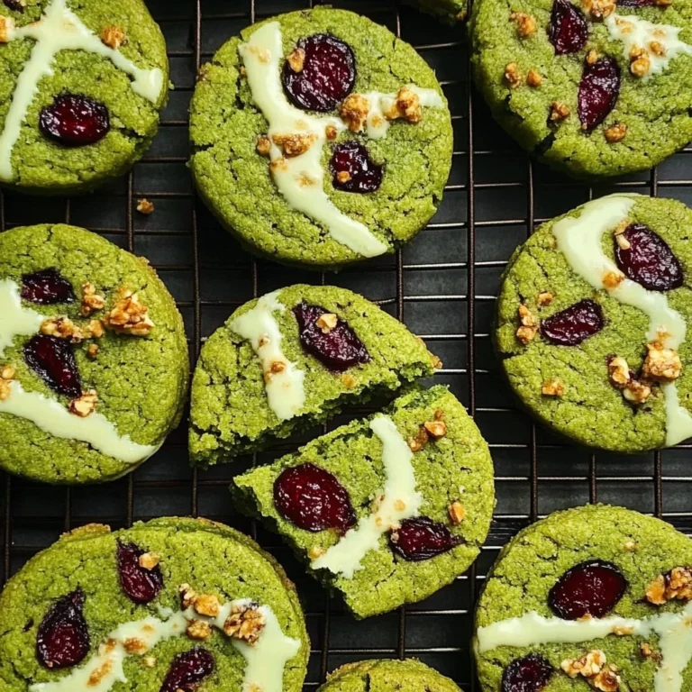 Easy Baked Matcha Cookies With Cranberries
