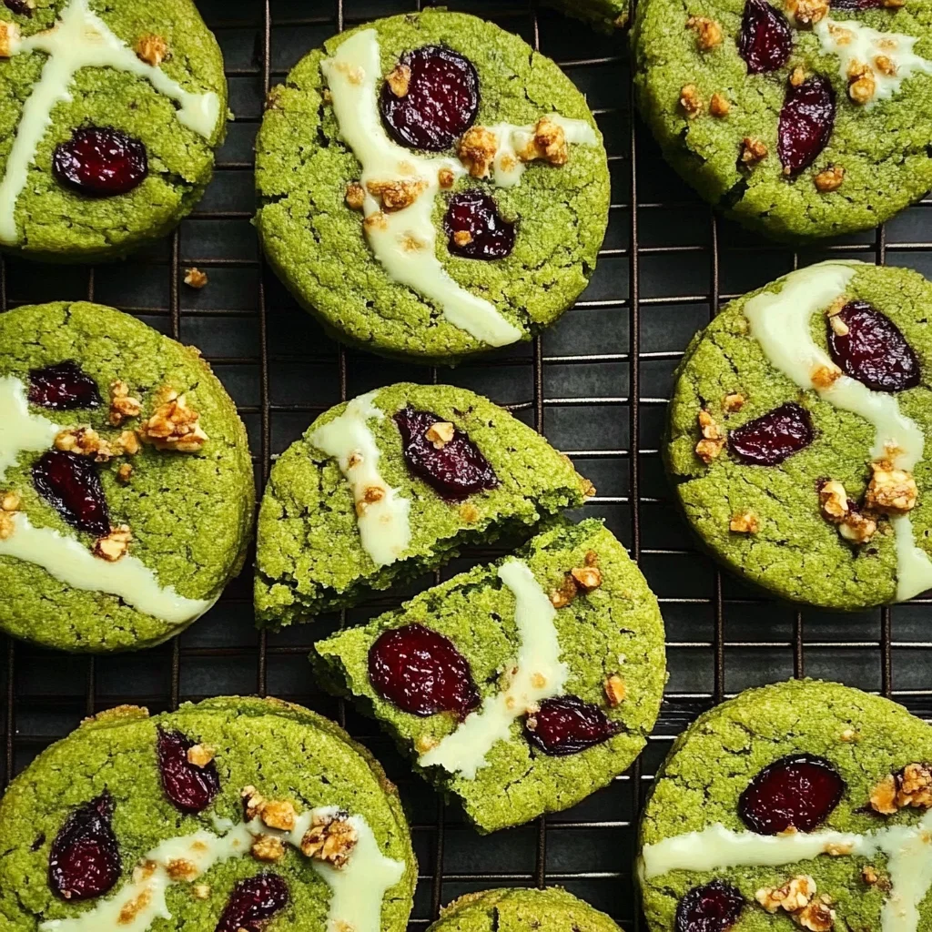 Easy Baked Matcha Cookies With Cranberries