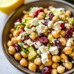 Feta & Cranberry Chickpeas with Lemon Vinaigrette