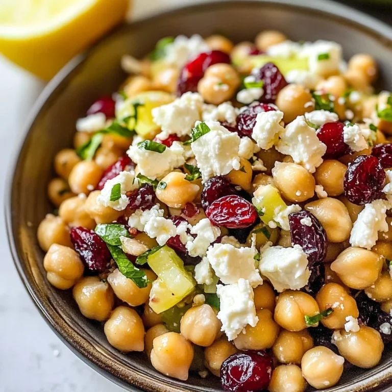 Feta & Cranberry Chickpeas with Lemon Vinaigrette