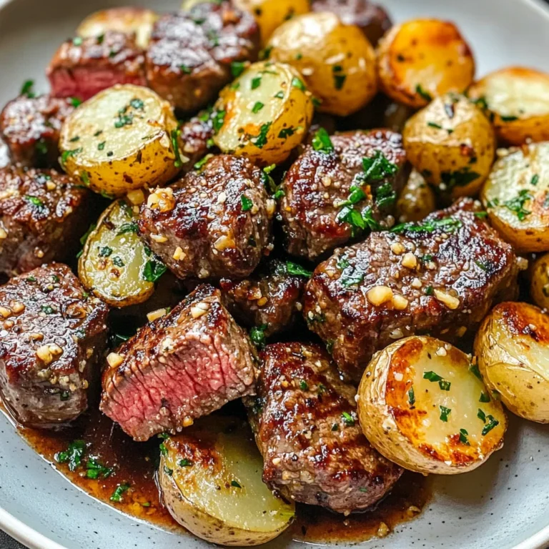 Garlic Steak Bites and Potatoes