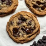 Gooey Bourbon Browned Butter Chocolate Chip Cookies