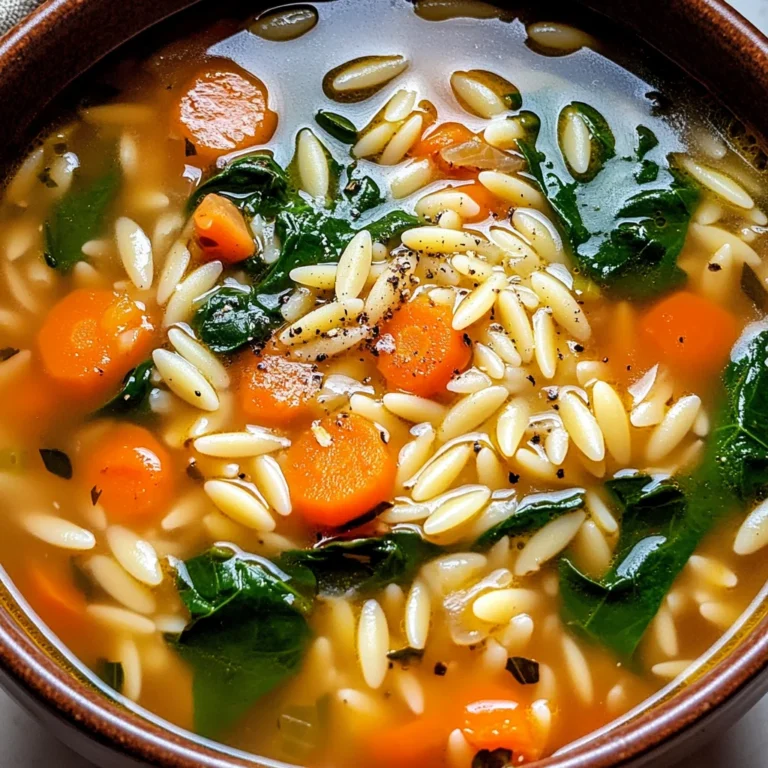 Italian Orzo Spinach Soup